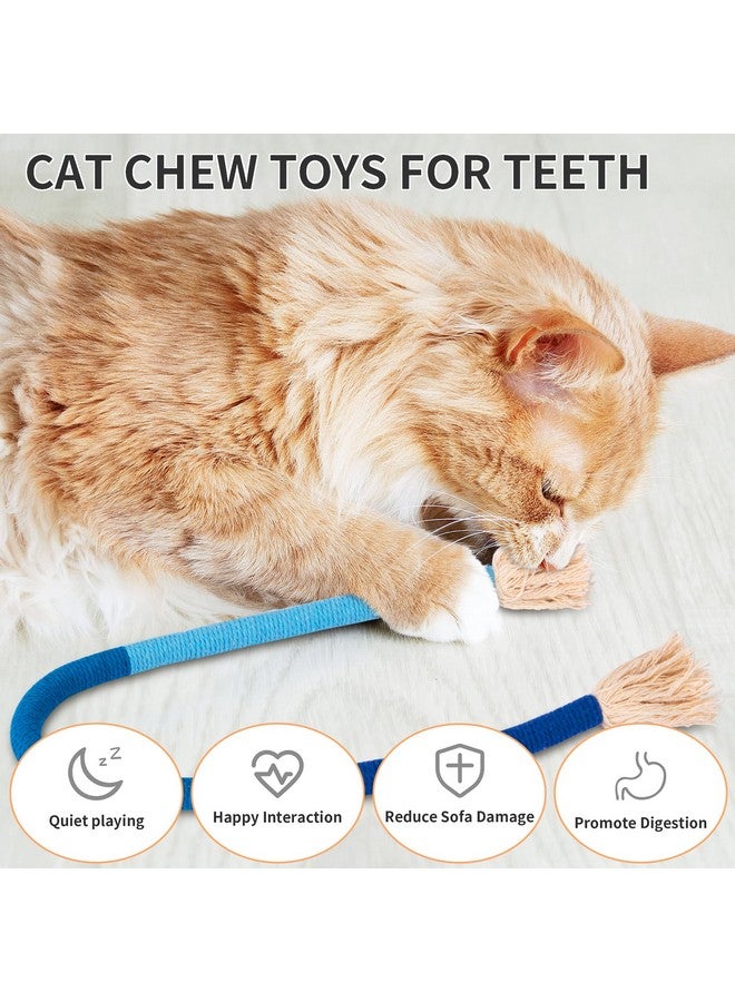ريترو شاو ألعاب النعناع البري، ألعاب حبل القطط للقطط الداخلية، ألعاب مضغ القطط الكبيرة لتنظيف الأسنان، ألعاب القطط مع النعناع البري، ألعاب تفاعلية للقطط الصغيرة للتمرين، مجموعة من 3 ألعاب خيطية للقطط مقاس 23.6 بوصة - Image 4