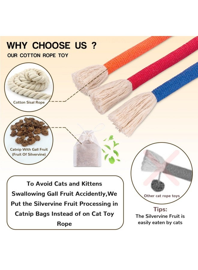 ريترو شاو ألعاب النعناع البري، ألعاب حبل القطط للقطط الداخلية، ألعاب مضغ القطط الكبيرة لتنظيف الأسنان، ألعاب القطط مع النعناع البري، ألعاب تفاعلية للقطط الصغيرة للتمرين، مجموعة من 3 ألعاب خيطية للقطط مقاس 23.6 بوصة - Image 3