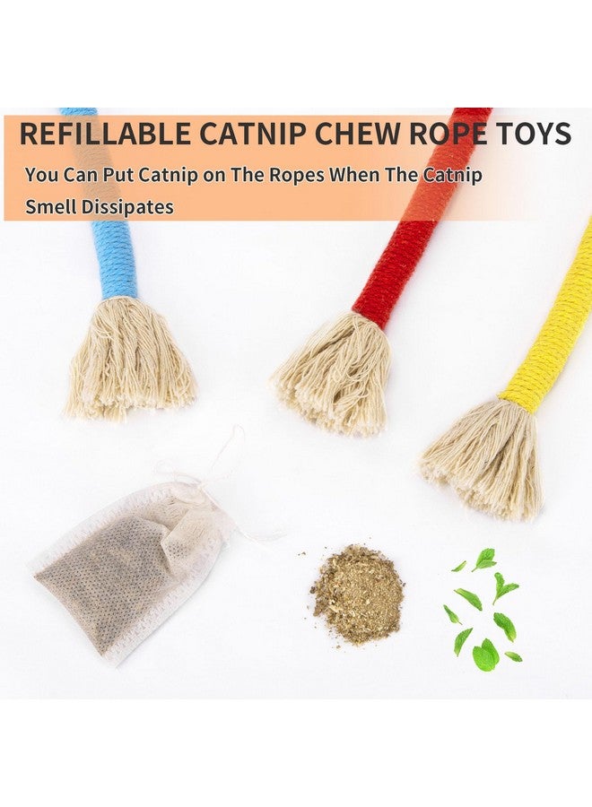 ريترو شاو ألعاب النعناع البري، ألعاب حبل القطط للقطط الداخلية، ألعاب مضغ القطط الكبيرة لتنظيف الأسنان، ألعاب القطط مع النعناع البري، ألعاب تفاعلية للقطط الصغيرة للتمرين، مجموعة من 3 ألعاب خيطية للقطط مقاس 23.6 بوصة - Image 5
