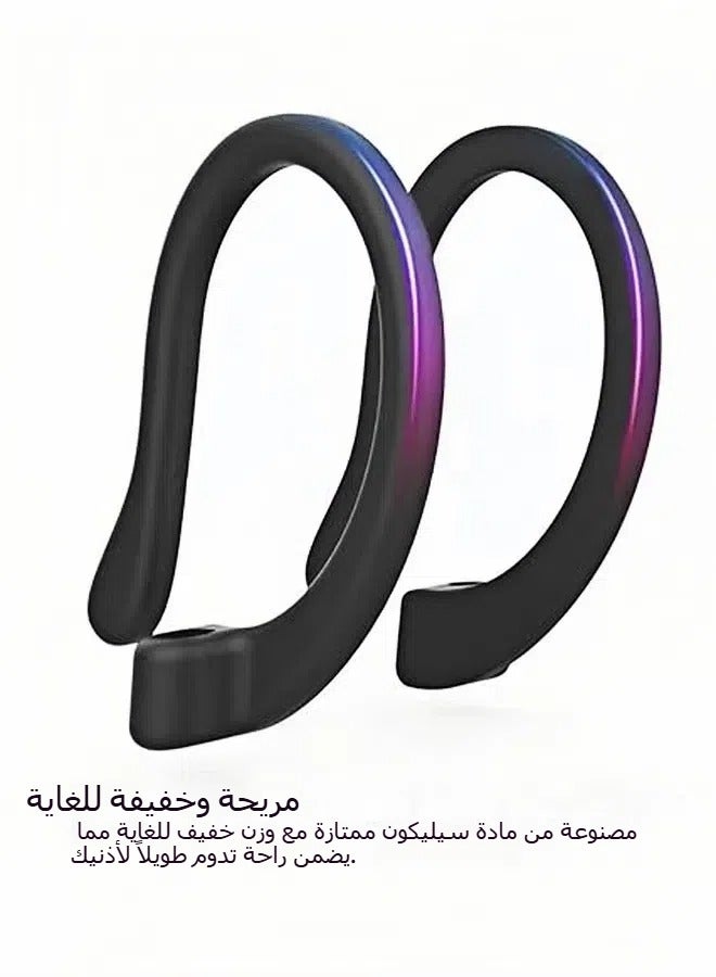 General Silicone Anti-Slip Ear Hooks for Apple AirPods 1/2/3/Pro/Pro 2 for Running, Jogging, Cycling, Gym - Black  - Image 3