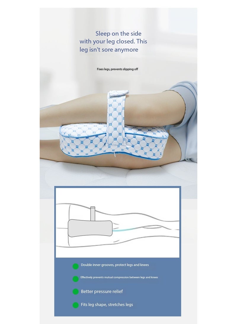 SKT Shiketro Pregnancy-Specific Knee Pillow with Straps, Side-Sleeping Support, Prevents Sports Injuries, Memory Foam Material, Conforms to the Leg Curve (White Gold) - Image 4