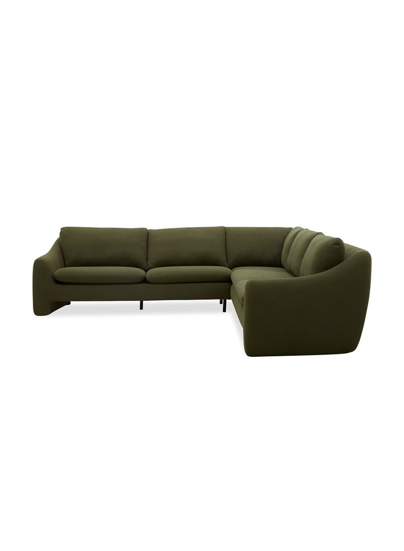 DANUBE HOME Summer Sectional Fabric Corner Sofa Corner Sofa | Modern Design L Shape Corner Sofas | Comfortable Living Room Furniture L297xW297xH92cm - Summer Green  - Image 3