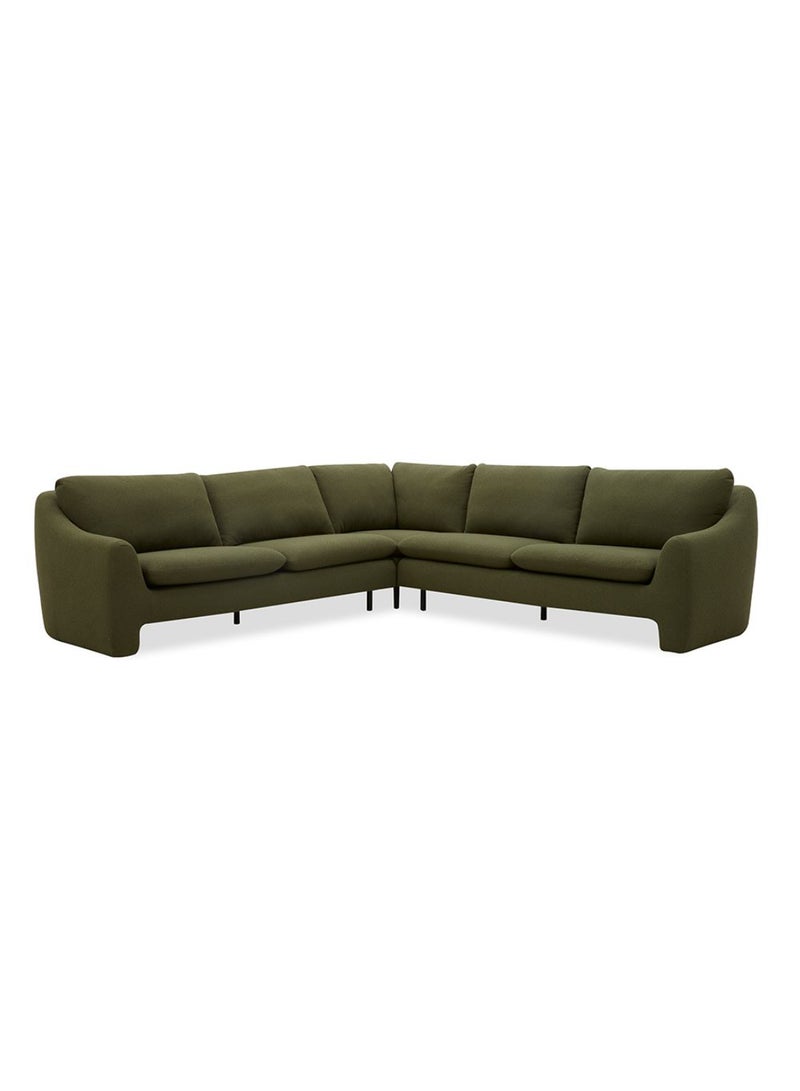 DANUBE HOME Summer Sectional Fabric Corner Sofa Corner Sofa | Modern Design L Shape Corner Sofas | Comfortable Living Room Furniture L297xW297xH92cm - Summer Green  - Image 2