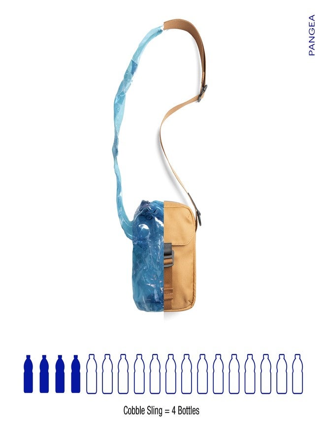 DailyObjects PET Amber Cobble Sling Crossbody Bag for Men and Women I 100% Recycled from Used Plastic Bottles I Stylish, Durable, Travel Friendly Handbag with MultiIutility | Handcrafted In India - Image 3