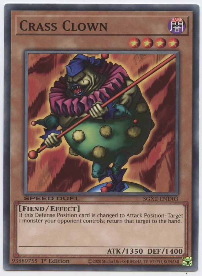 Yu-Gi-Oh! Crass Clown - SGX2-END03 - Common - 1st Edition