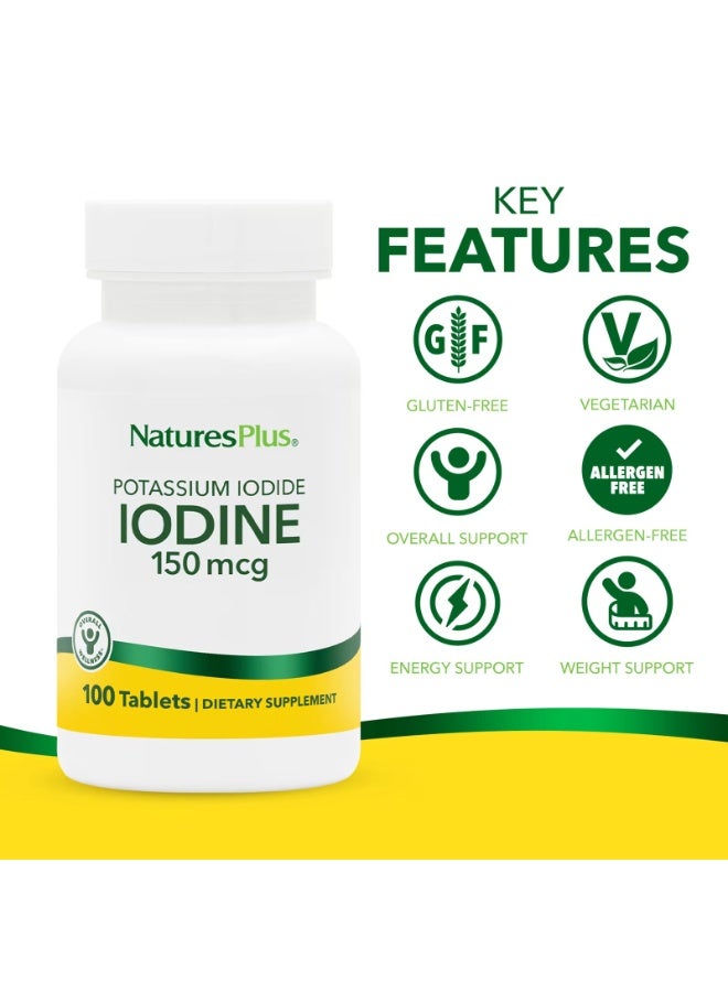 NaturesPlus Iodine, 150 mcg, 100 Tablets - Image 2