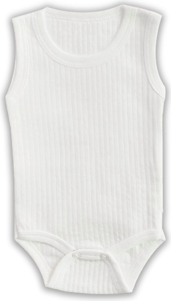 Novibaby 5-Piece Ribana Baby Athlete Bodysuit with Report Snaps White 100% Cotton - Ribana Baby Body  - Image 2