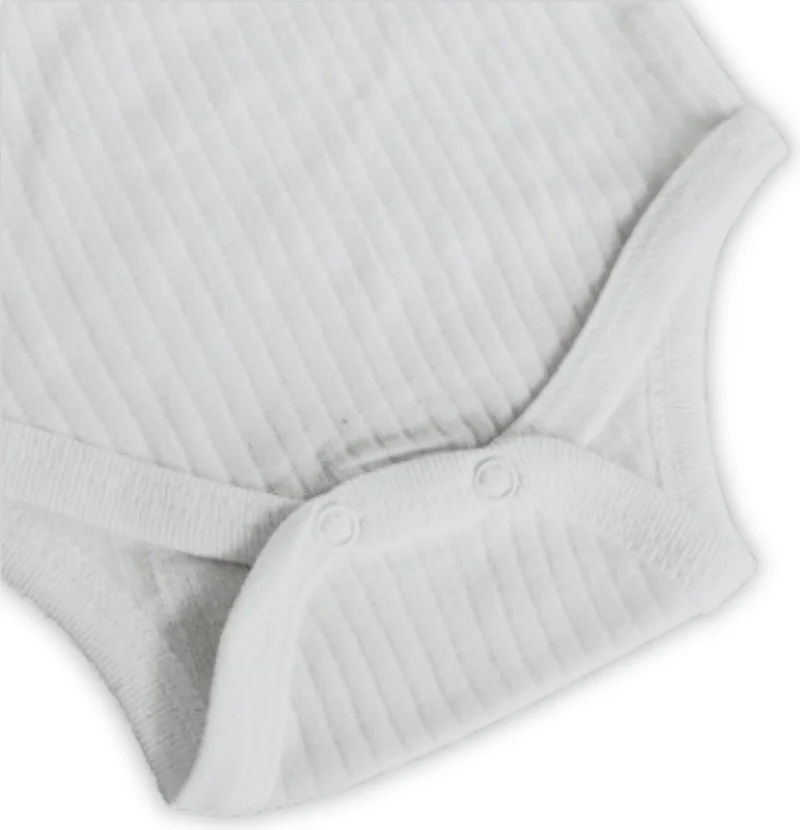 Novibaby 5-Piece Ribana Baby Athlete Bodysuit with Report Snaps White 100% Cotton - Ribana Baby Body