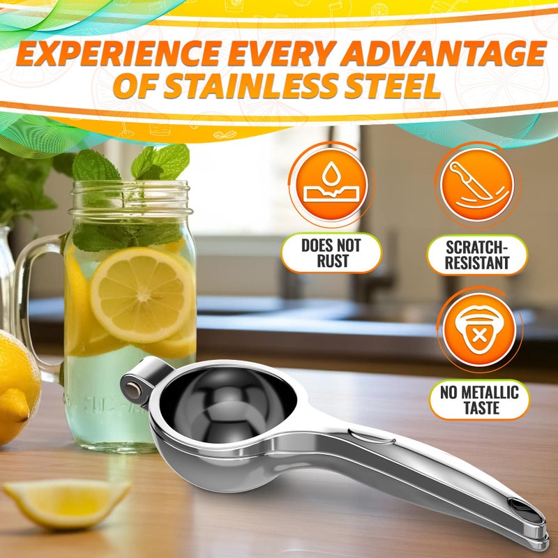 LEGLO Stainless Steel Lemon Squeezer â€“ Lemon Juicer Squeezer Manual Citrus Juicer | Dishwasher Safe Citrus Press | Corrosion-Resistant | Effortless Maximum Juice Extraction for Lemons, Limes, Oranges & More - Image 4