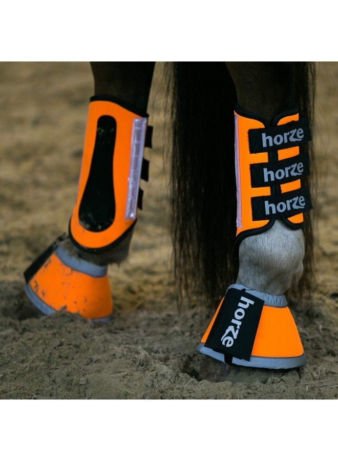 هورز حذاء حصان HORZE المصنوع من النيوبرين العاكس عالي الوضوح لركوب الخيل ليلاً - برتقالي - مقاس XL - Image 3