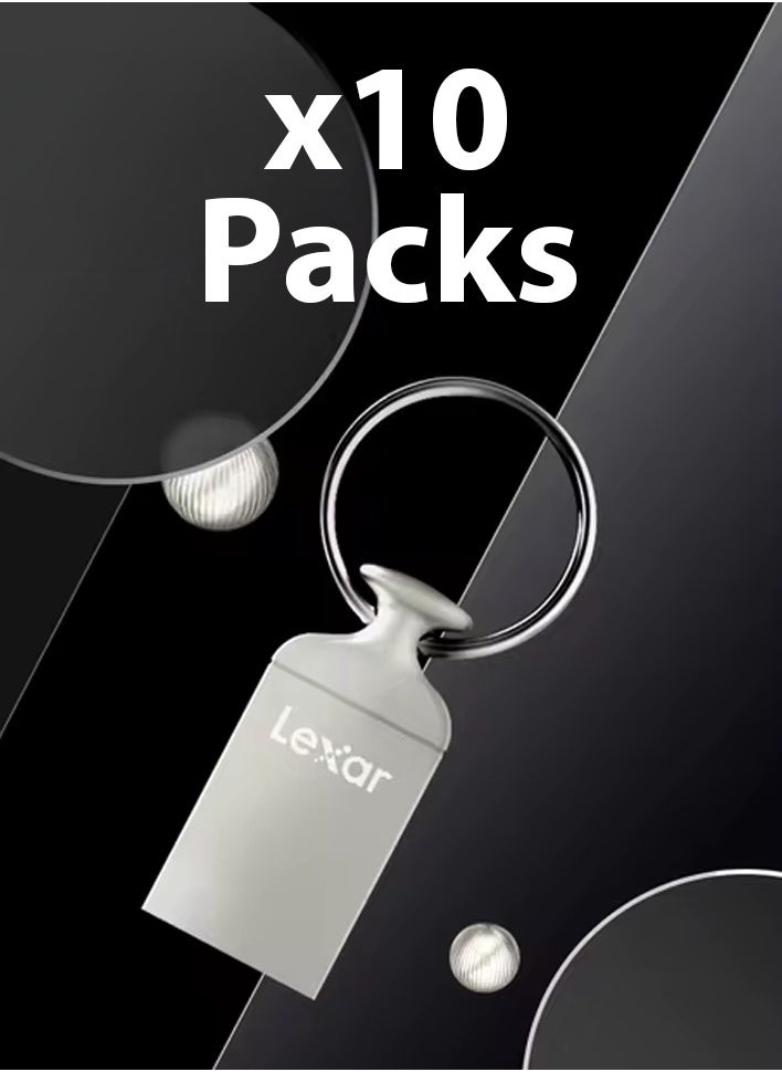 Lexar 10 Pieces of M22 USB 2.0 32GB Flash Drive, Silver  - Image 1