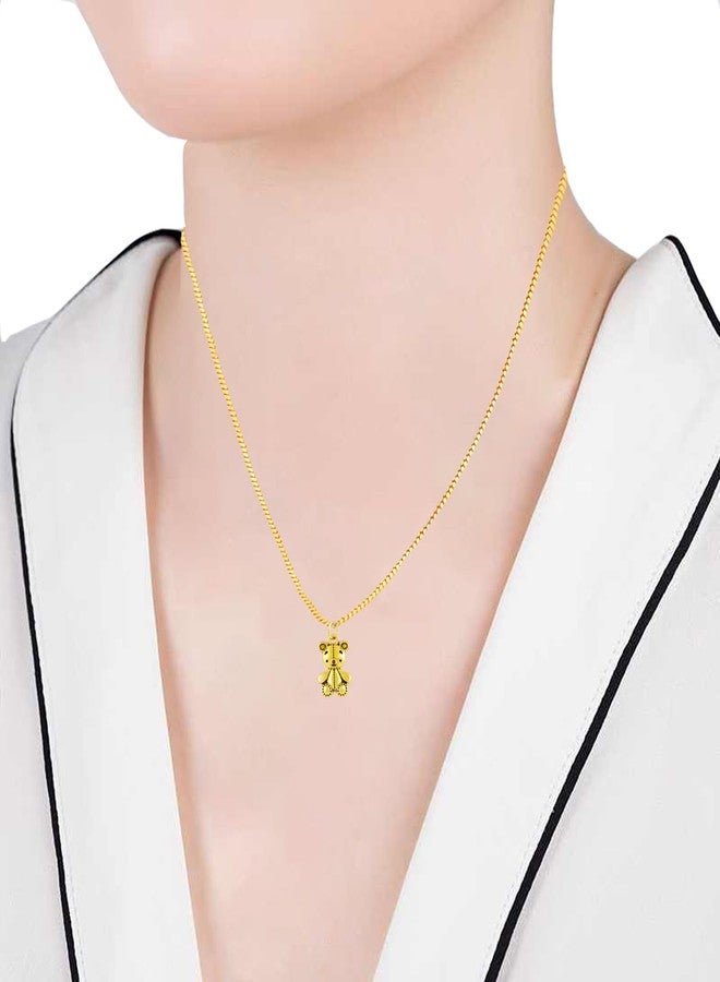 Okos Gold Plated Fashion Jewellery Combo of 5 Different Style Delicate Pendants For Girls and Women CO1000478GLD - Image 3