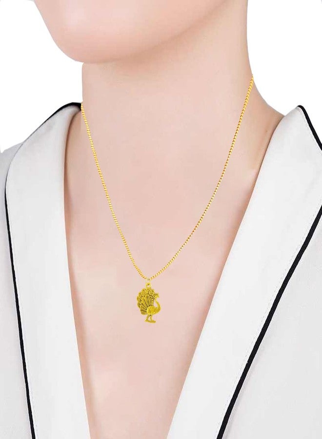 Okos Gold Plated Fashion Jewellery Combo of 5 Different Style Delicate Pendants For Girls and Women CO1000478GLD - Image 2