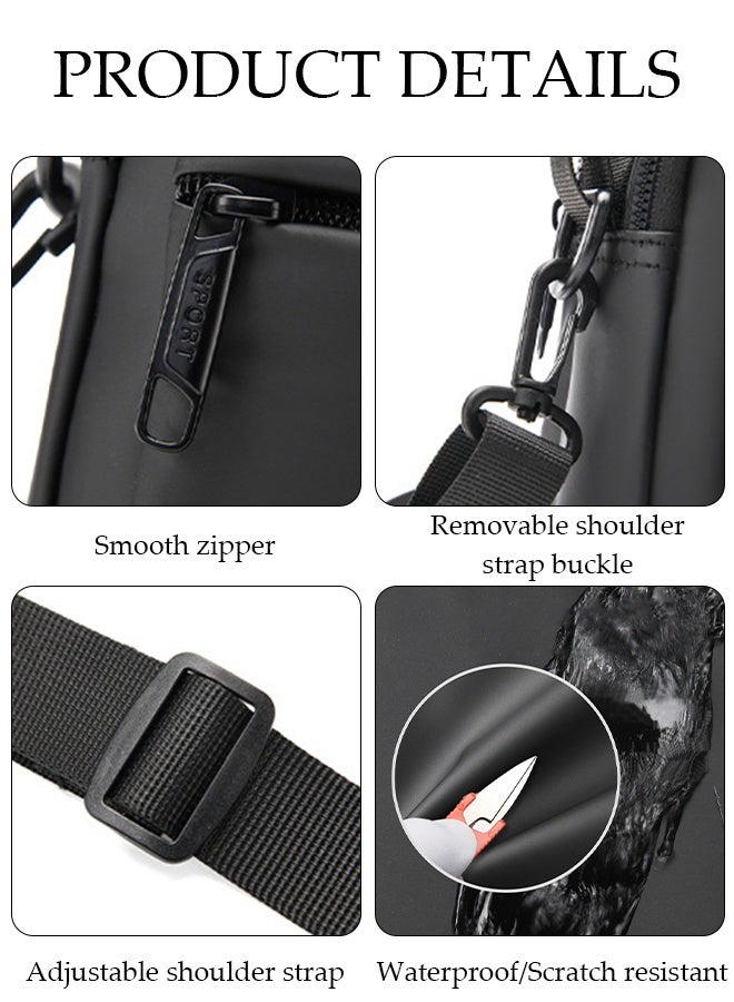 DUNISO Compact Crossbody Bag for Men Waterproof Handbag Multipurpose Shoulder Bag with Buckle Multi-pocket Everyday Carry Bag Sling Bag for Travel Work Sports with Multi Zipper Pockets  - Image 2