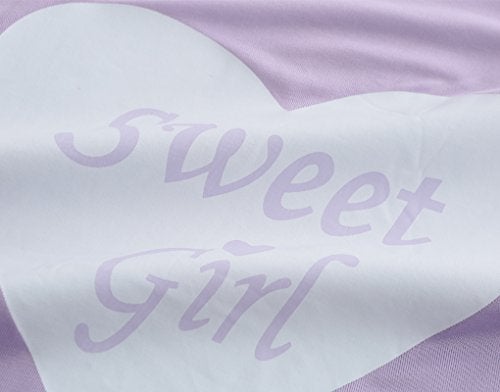 MyFav Big Kids Girls Sleeveless Sleepwear Hearts Shape Striped Pajama Nightgown (as1, age, 12_years, Purple) - Image 3