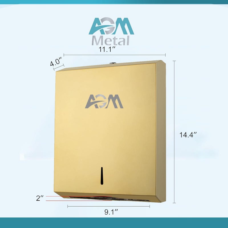 AGM موزع مناشف ورقية استانلس جداري بقفل - Image 2