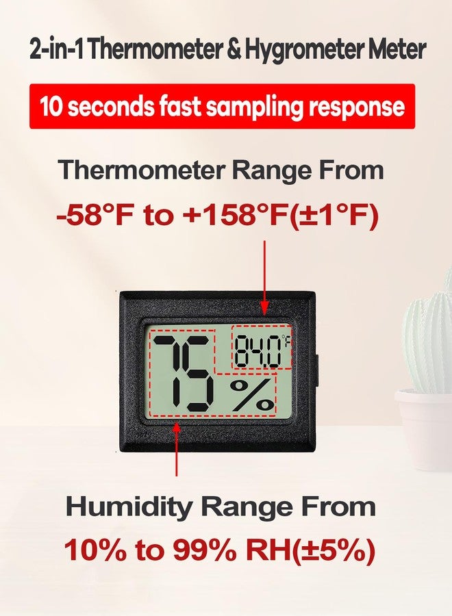 Fembemok Reptile Thermometer and Humidity Gauge for Breeding Box Temperature and Humidity Monitor 3PCS Reptile Thermometer Hygrometer Adhesive for Amphibians，Reptiles Tank Accessories for Lizards Turtles - Image 4