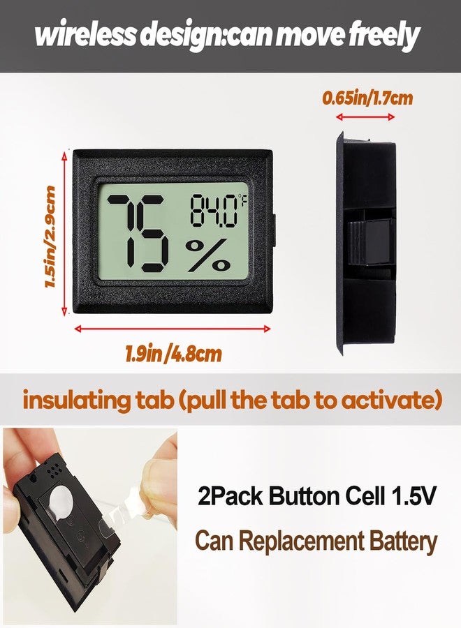Fembemok Reptile Thermometer and Humidity Gauge for Breeding Box Temperature and Humidity Monitor 3PCS Reptile Thermometer Hygrometer Adhesive for Amphibians，Reptiles Tank Accessories for Lizards Turtles - Image 2