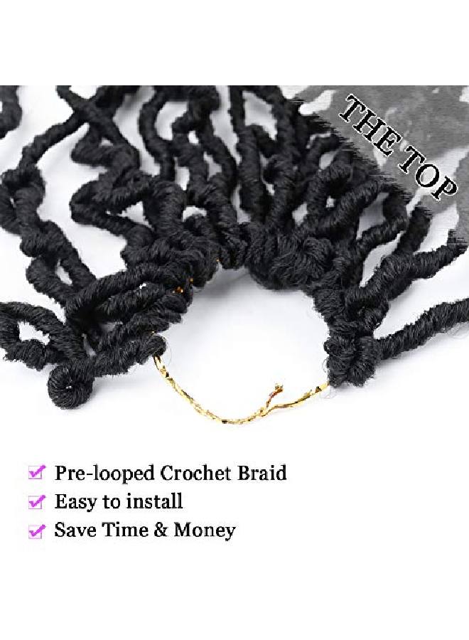 VIOLET 18 Inch New Faux Locs Crochet Hair Soft Locs Crochet Hair Natural Faux Locs Crochet Braids Prelooped Synthetic Afro Roots Braid For Black Women (18Inch 6Packs 1B) - Image 5