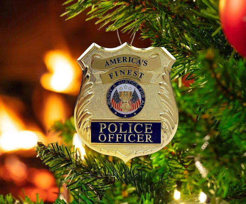 Allied Flag Police Heroes Series Holiday Ornament - Officially Licensed Police Officer Medallion - Die Cast Metal - Image 2