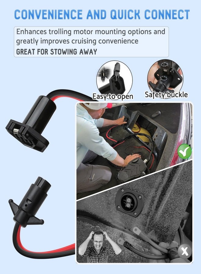 HKAIMING Trolling Motor Plug,Trolling Motor Plug and Receptacle 12v for Minn Kota,Waterproof Trolling Motor Quick Connect,Heavy-Duty Male and Female Trolling Motor Connector - Image 4