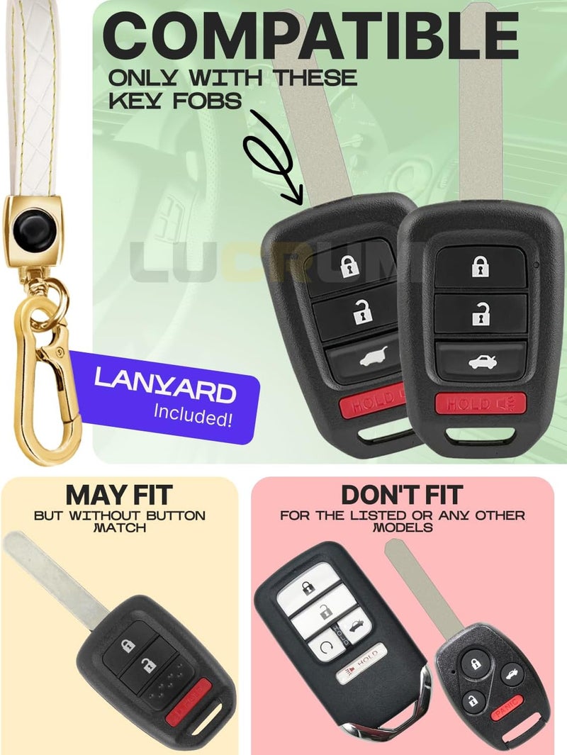 Lucrum Honda Key Fob Cover with Leather Keychain - Image 2