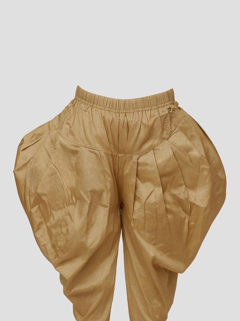 JBN Creation Boys' Maroon and Rose Gold Cotton Blend Sherwani and Dhoti Pant Set_JBNBCIW124MAnCDRG_26 - Image 4