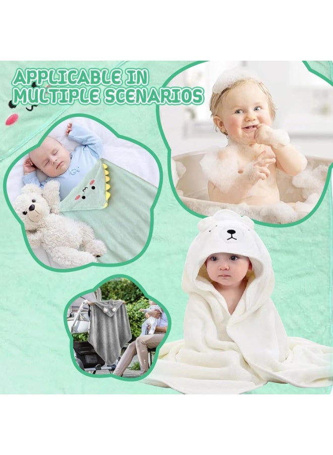 CMGTYYD. 3 قطع من مناشف الأطفال المزودة بغطاء للرأس، مجموعة مناشف حمام مقاس 80x80 سم، مناشف أطفال فائقة النعومة، تصميمات حيوانات لطيفة للأطفال حديثي الولادة من الذكور والإناث - Image 4