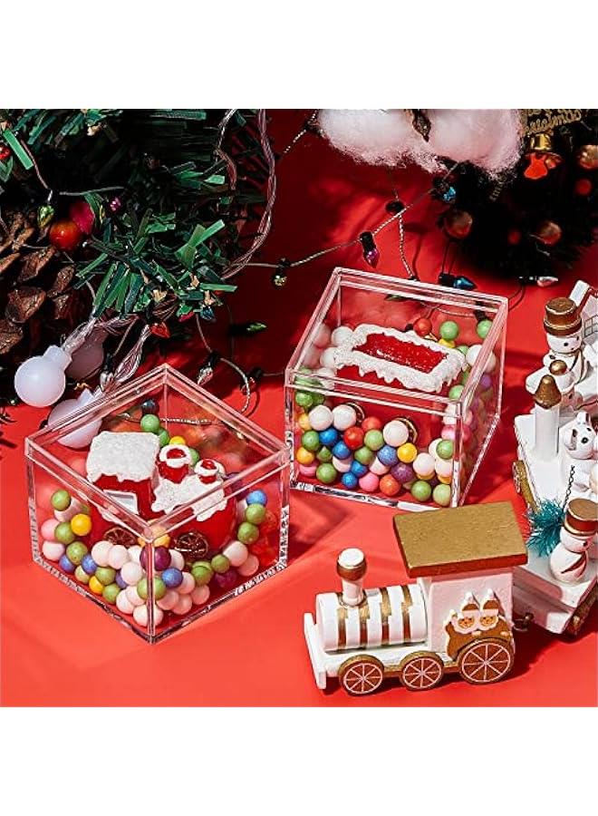 Arabest 8 Pieces Clear Acrylic Plastic Jewelry Box Mini Storage Box Mini Cube Containers with Lids for Candy Pill and Tiny Jewelry(Square,2.2 x 2.2 x 1.8 Inch) - Image 5