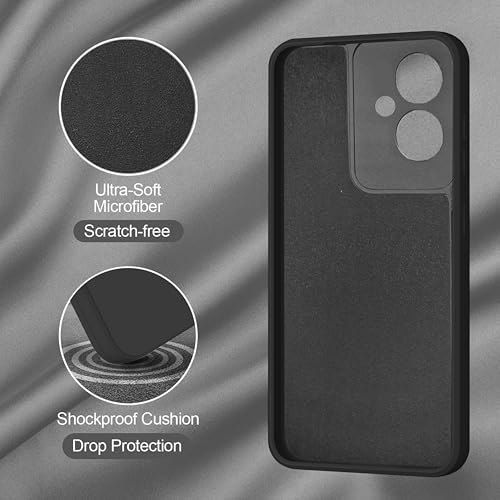 SBMS Silicone Back Cover Case for Samsung Galaxy A06 5G | Soft Micro-Fibre Lining Inside | Camera Protection Bump | Shockproof Back Cover Case for Samsung A06 5G (Black) - Image 3