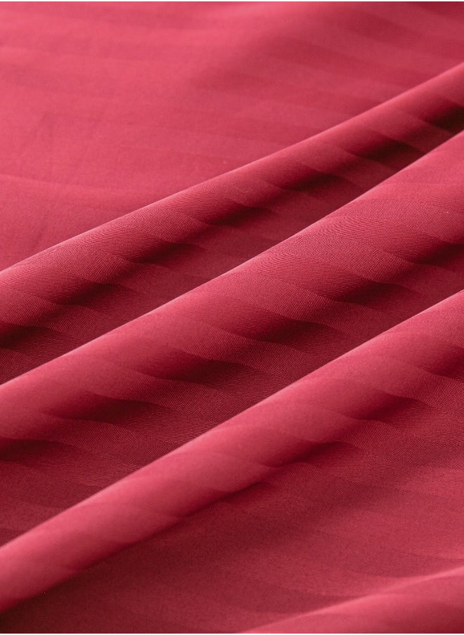 LUNA Home Fitted sheet with elastic corner 90*200+30cm with 2 pillow cases, bedsheet set 0f 3 piece single size, red.  - Image 4