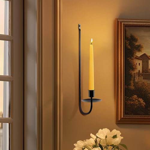XAROO Candle Sconces Set of 2, Taper & Pillar Wall Candle Holder, Black Wall Sconces Set of Two, Decor for Entryway, Stair Corner, Living Room, Gfits for Men Women Mom or Dad - Image 2