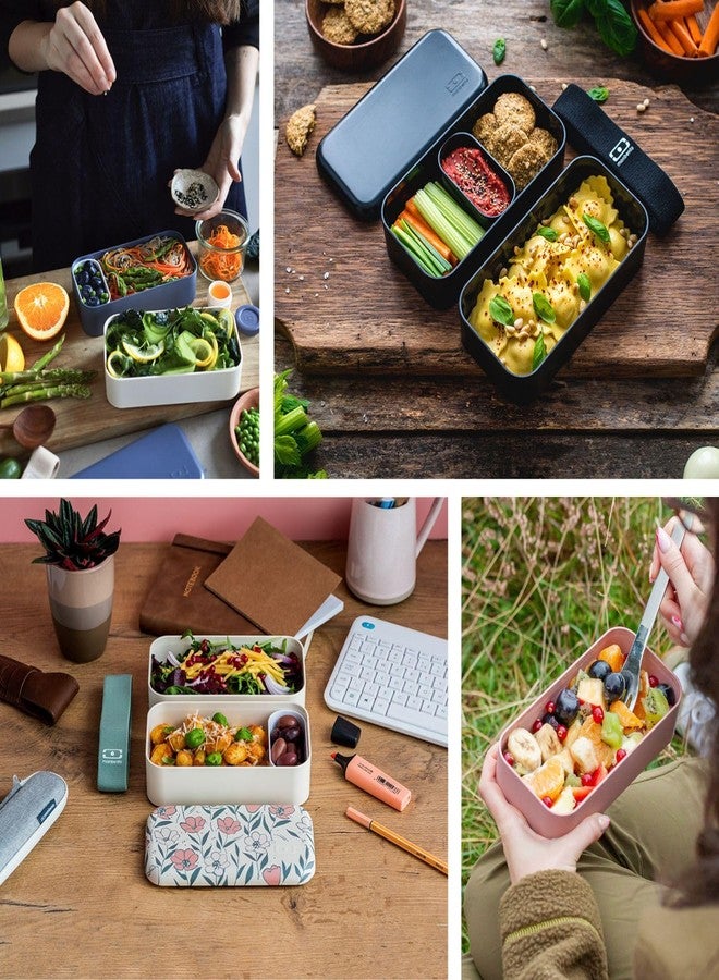 monbento - Bento Box MB Original Onyx with Compartments - 2 Tier Leakproof Lunch Box for Work Lunch Packing and Meal Prep - BPA Free - Food Grade Safe Food Containers - Black - Image 4