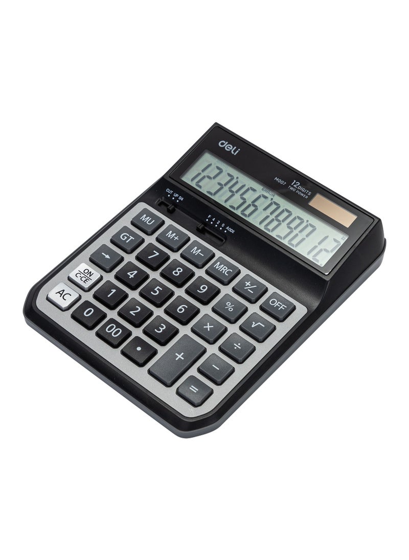 Deli Deli EM00720 12-Digit Jumbo Calculator - Solar/AA Battery, Grey (1PCS/Color Box) - Oversized Desktop Calculator for Visually Impaired & Office Use  - Image 2