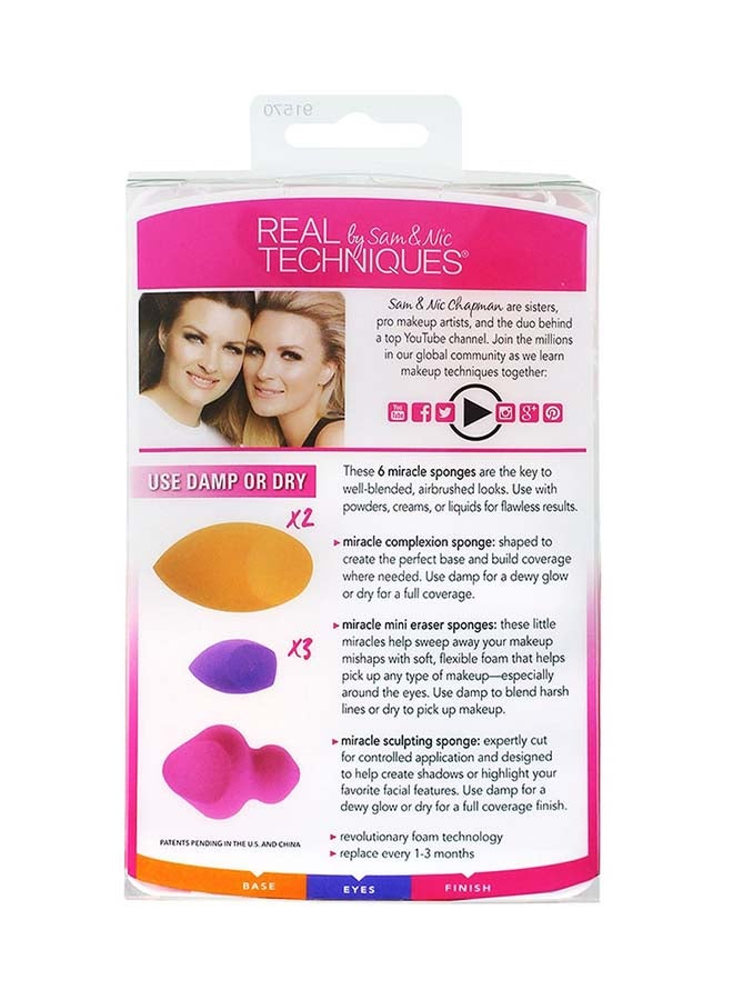 REAL TECHNIQUES 6 Miracle Sponges Set Multicolour - Image 3