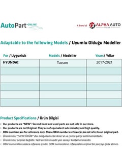 Alpha Auto Part Rear Window Jack Plastic for Hyundai Tucson - Left  - Image 2