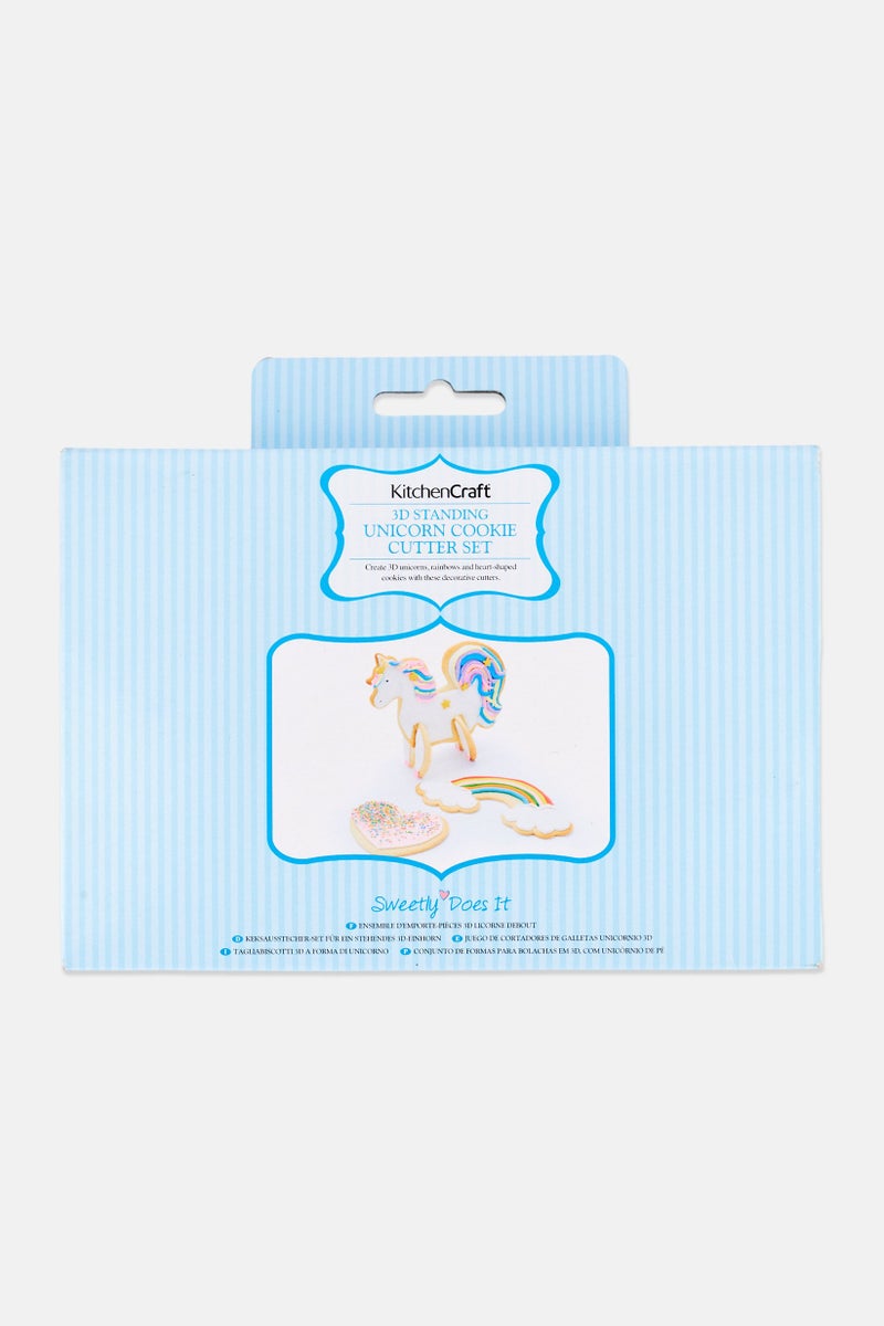 KitchenCraft 5Pcs 3D Unicorn Cookie Cutters, Silver - Image 2