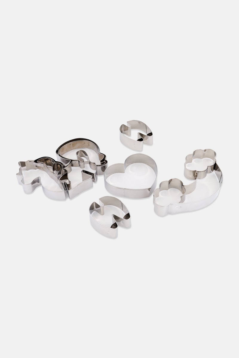 KitchenCraft 5Pcs 3D Unicorn Cookie Cutters, Silver - Image 3