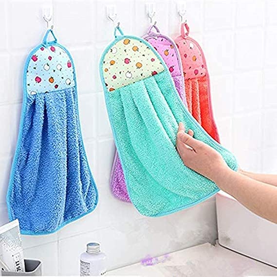 NEERAK Soft & Absorbent Hanging Hand Towel - Quick-Dry, Stylish, and Durable - Perfect for Kitchen, Bathroom, or Laundry Room (Pack of 3)