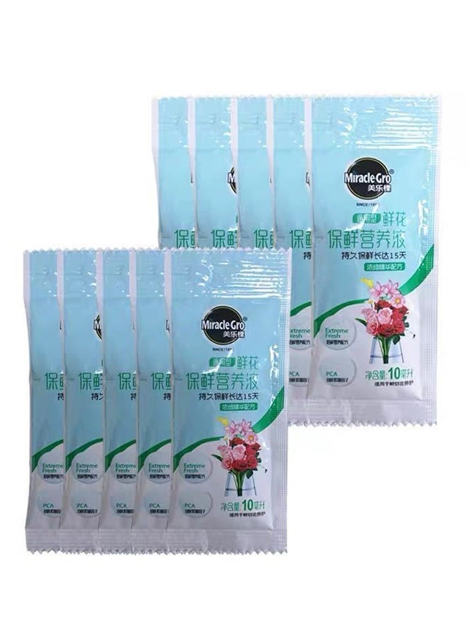 Miracle 10 Packs Liquid Flower Nutrient Solution, Concentrated, Mix with Water, Suitable for Flower Arrangements and Bouquets, Ideal for Florists and Home Use - 10*10 ml - Image 1
