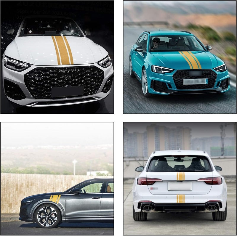 BPA Gold Car Hood Stripe Sticker - Image 2