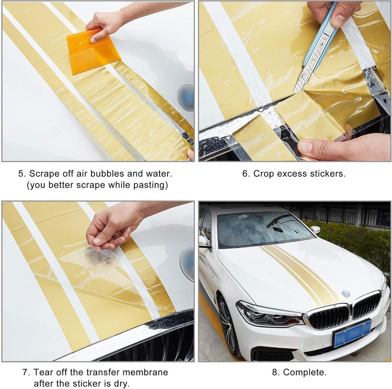 BPA Gold Car Hood Stripe Sticker - Image 5