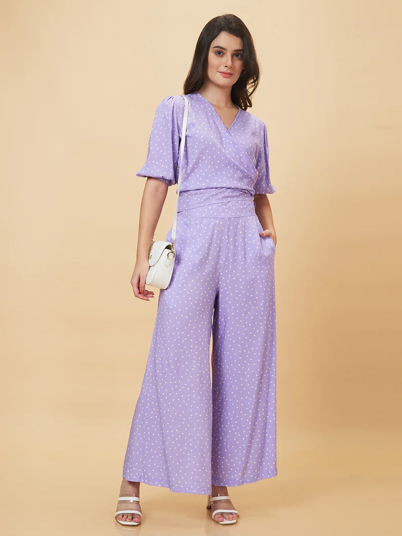 globus Women Printed Casual Co-Ord Set With Top & Palazzo