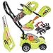 Constructive Playthings CP Toys 6Piece Power Gardening Toy Set for Kids Ages 3 Child Size IndoorOutdoor Play Kids Tool Set with Leaf Blower Chainsaw Lawn Mower and More Green - Image 3