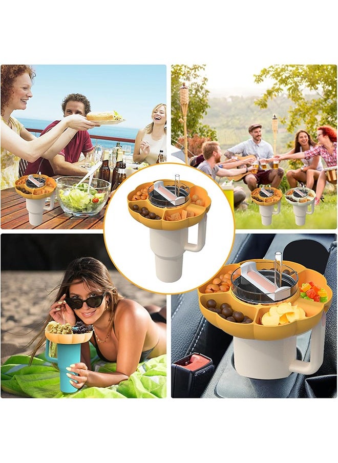 Sweet Life - 40oz Snack Bowl for Stanley Cup, Reusable Ring Compatible, Tumbler with Handle, Cute Water Bottle Accessories Long Silione - Image 1