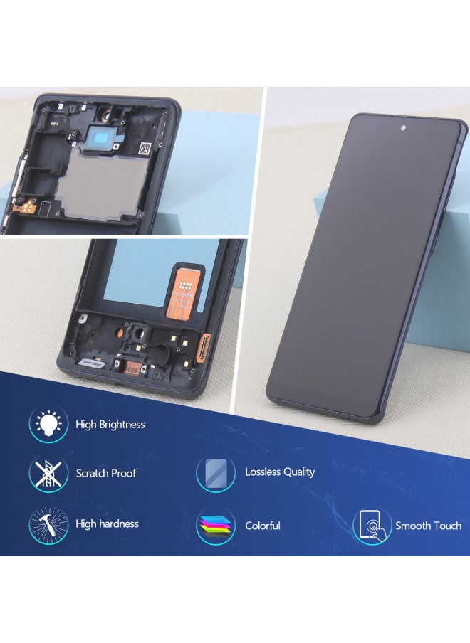 YWLRONG Screen for Samsung Galaxy S20 FE 2022/S20 FE 5G Screen Replacement for Samsung S20 FE SM-G781 G781B G781U G781F/DS G781W LCD Touch Display Digitizer Assembly with Tools(Black with Frame)  - Image 3