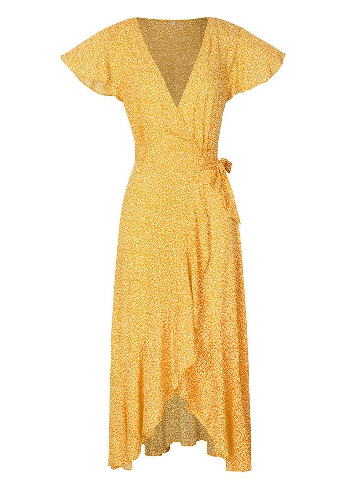Loquat Summer Women's Casual Holiday Dress  Yellow  - Image 1