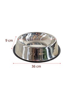 MAJIBAO Large Dog Food Feeder in Stainless Steel Round Bowls, Extra Large Size Bowl, Rubber or Silicon Grip for No Sliding, Strong SS Material  - Image 3