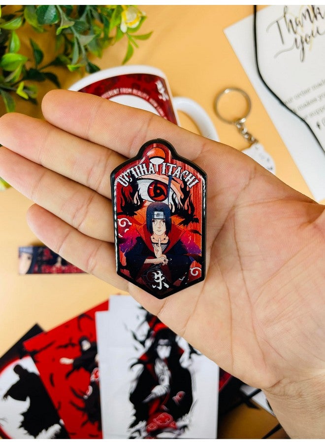 SINCE 7 STORE SINCE 7 STORE Itachi Uchiha Gift Box Includes 5 Products: Mug, Keychain, Key-tag, 9 Mini Posters, and Shape Cut Badge - The Ultimate Anime Fan Collection. - Image 5