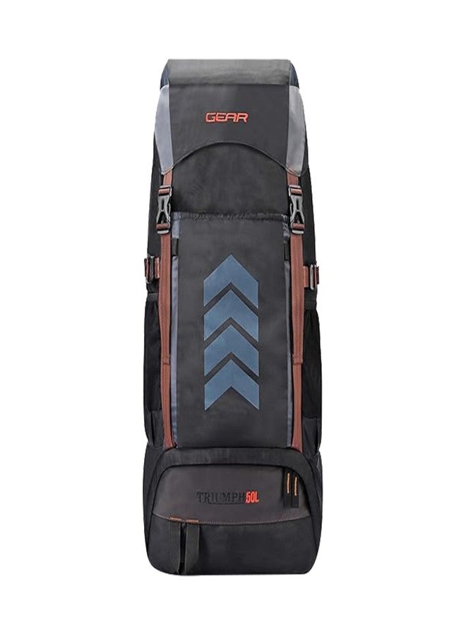 Gear Triumph 50L Extra Large Water Resistant Rucksack/Travel bag/For Men & Women(Grey - Black) - Image 1